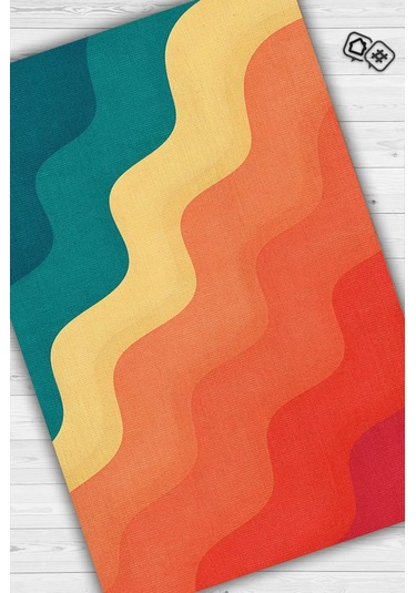 Homshtag Güneş Ve Deniz, Yaz Temalı İnce Mutfak Halısı Çok Renkli