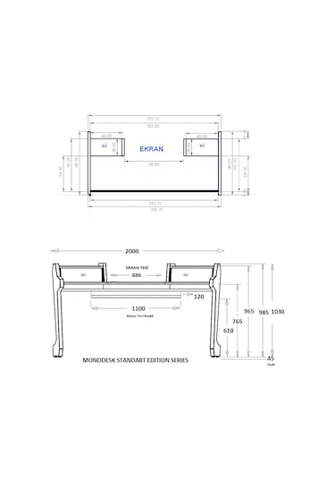 Monodesk_Stüdyo Monodesk Standart Edition Stüdyo Masası 200Cm.