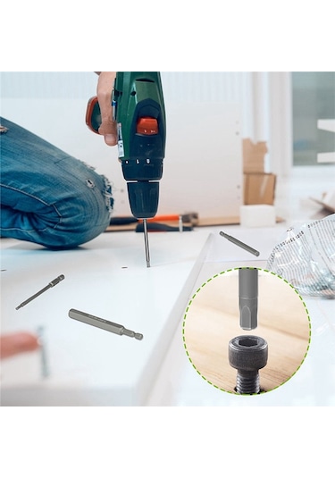 Sointeresting 10 Adet 50mm Altıgen Anahtar Matkap Ucu Metrik H1.5-h12 Elektrikli Altıgen Tornavida Anahtar Soket