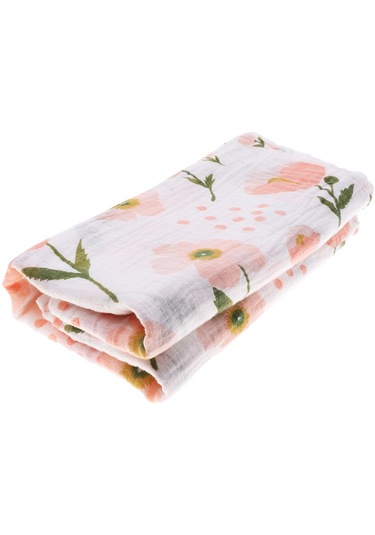 Dolıty Yumuşak Muslin Bebek Kundaklama Battaniye Çiçek Çiçek Çok Renkli