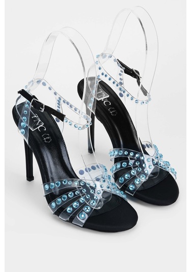 Tamer Tanca Kadın Hakiki Deri Siyah Topuklu Ayakkabı 654 115 Bn Ayk Sk23/24 Sıyah/mavı Mavi - Siyah