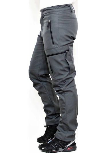Mudwill Gri Zipper Kargo Cepli Softshell Pantolon