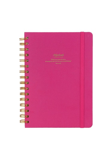 Vj Canvas Sert Kapak Spiralli Defter A5 100gr 160 Sayfa Noktalı Fuşya Fuşya