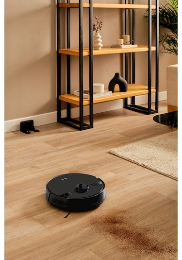 Homend Alex Laser 1291H Moplu ve Haritalamalı Akıllı 5 Kpa Robot Süpürge Siyah