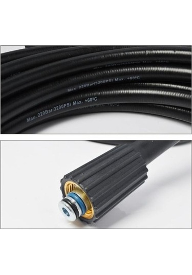 Novahub Yüksek Basınçlı M22 Hortum, 7m, Yıkama Suyu Temizleme, Aşınmaya Dayanıklı Boru Kablosu