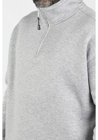 Balins Unisex Balıkçı Yaka Gri Sweatshirt Gri