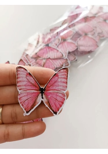 Kelebek Buketi İçin Parlak Kalın 220gr Fotoğraf Kağıdı Pembe