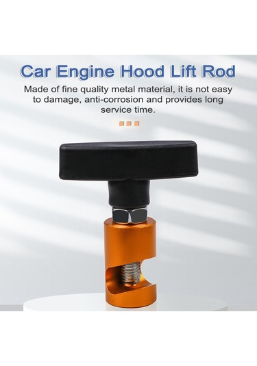 Samdoo Metal Araba Motor Kaputu Destek Çubuğu, Kayma Engeli Bakır Levha, 13mm Sabitleme, Tırnak Korumalı, Rastgele Renk