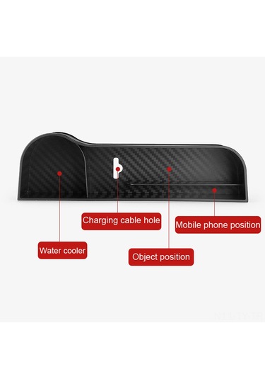 Teltree Araba Koltuk Aralığı Depolama Kutusu, Siyah Sürücü Tarafı, Telefon Anahtar Cüzdan Saklama, Dayanıklı Plastik, Kolay Kurulum