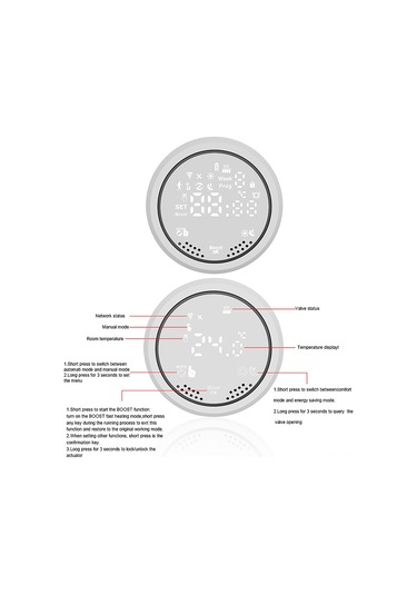 Yaozixa Zigbee Akıllı Radyatör Termostatı, Tuya Uygulaması İle Kontrol, Sesli Komut, Programlanabilir, Donma Koruması, Kolaysan Kurulum