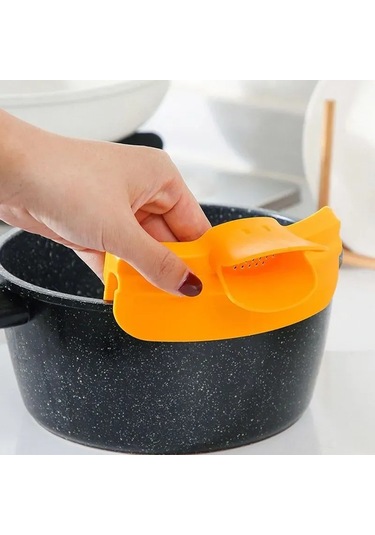 Shineyee Mutfak Süzgeci, Akış Kontrolü Ve Dökülmeyi Önleyen Tpr Materyal, Modern Tasarım, Sarı Renk, 13 Cm Sarı