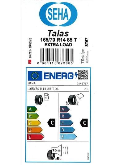 Seha St67 Talas 165/70 R14 85T XL Yaz Lastiği 2024