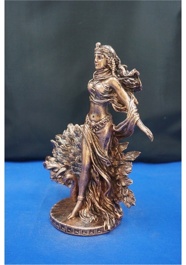 Hera Mitolojik Tanrıça Heykeli 25 Cm Dekoratif Biblo, Ev & Ofis Aksesuarı Bakır