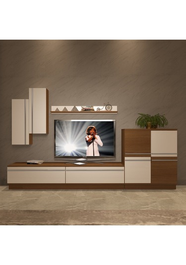 Decoraktiv Eko 6b Mdf Std Tv Ünitesi Tv Sehpası Ceviz - Beyaz