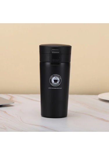 500 Ml Termal Kupa Sızdırmaz Termos Kupa Kahve Çift Duvar 304 Diğer Siyah