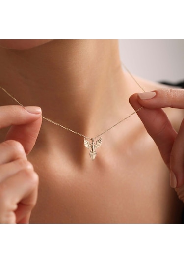 Altın Anka Kuşu Kolye T13185