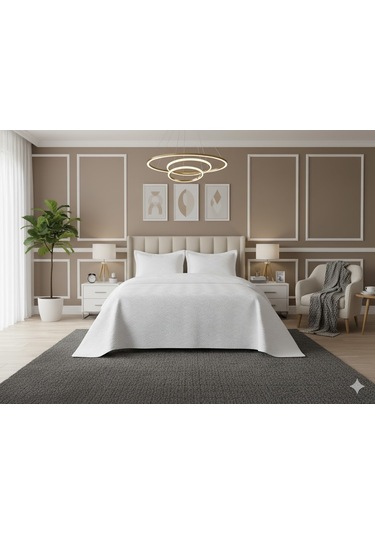 Taytüyü Nubuk Yatak Örtüsü Tek Kişilik Vicenza Kemik Çok Renkli