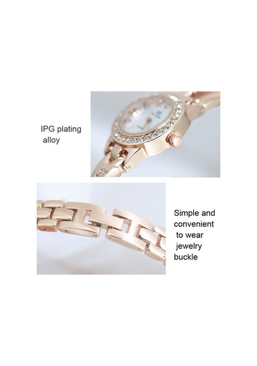 Sones Roma Desenli Elmas Kadın Kuvars Saat, Renk: Gül Altın