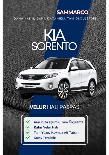 Kia Sorento 2009 Halı Paspas Velur Paspas Kumaş Paspas Oto Paspas