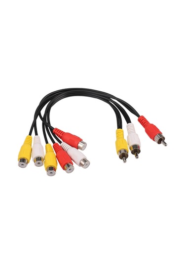 Yeni 3 Erkek - 6 Dişi Fiş Ayırıcı Ses Tv Dvd Video Adaptörü Av Kablosu - Çoklu Cihaz Bağlantıları İçin