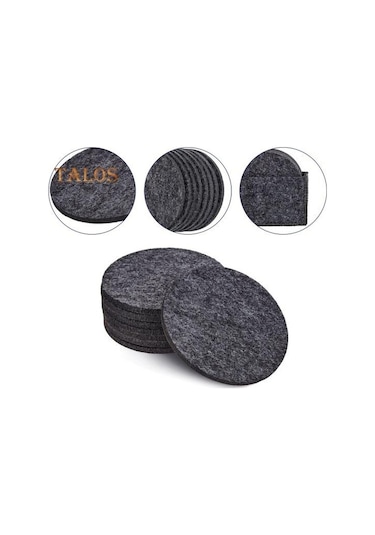 Sarı 10 Adet Keçe Bardak Isı Yalıtımı Su Emici Anti-haşlanma Masa Koruma Kupası İçme Şişesi Anti-skid Placemats Sarı