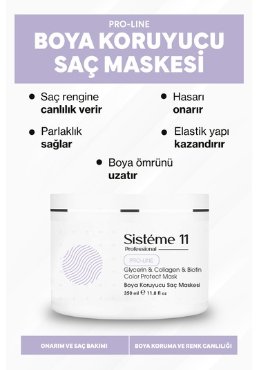 Sisteme 11 Boya Koruyucu Saç Maskesi 350 Ml