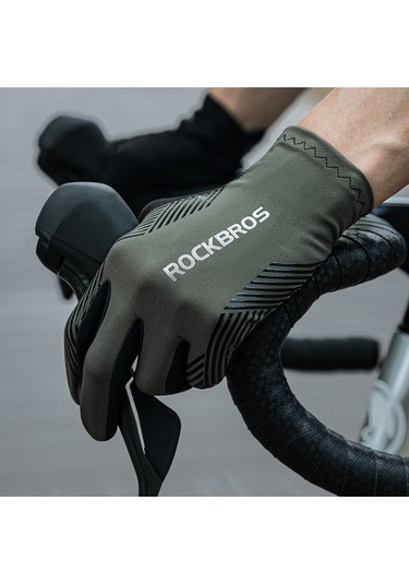 Rockbros S310 Dokunmatik Ekran Tam Parmak Kaymaz Sbr Mtb Bisiklet Eldiveni