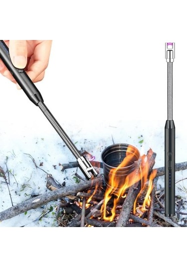 Novahub Gümüş Şarj Edilebilir Ateşleyici Rüzgar Geçirmez Alevsiz Uzun Saplı Barbekü Alevsiz Plazma Ateşleyici Günlük Yaşam İçin Kamp Ekipmanları Gümüş Gümüş