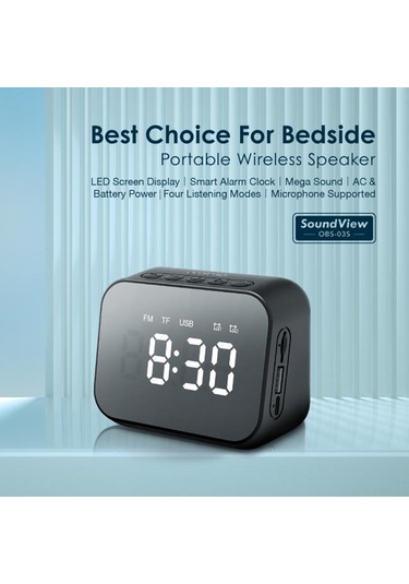 Geeksen Soundview 3-in-1: Hoparlör, Akıllı Alarm Ve Müzik Sistemi - Fm, Usb, Hafıza Kartı Desteği İle Taşınabilir Ses Zevki