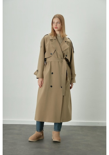 Manuka Premium Oversize Trençkot Bej