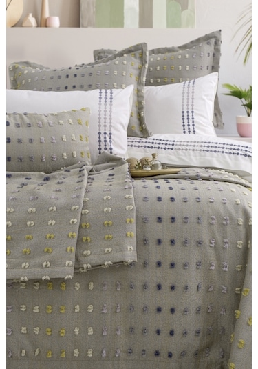 Loren 8 Parça Çift Kişilik Çeyiz Seti Gri 240 X 260 Cm Gri