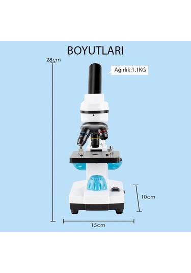 Triline 2000x Zoom Biyolojik Hd Dijital Monoküler Mikroskop Kiti