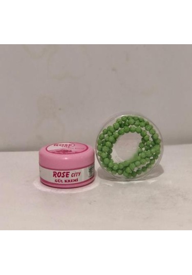 RoseCity Gül Kremi 85 ml Alana RoseCity Gül Kokulu 99lü Açık Yeşil Namaz Tesbih Hediye