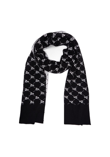 Perspective Siyah - Ekru Kadın Atkı 22470009 001