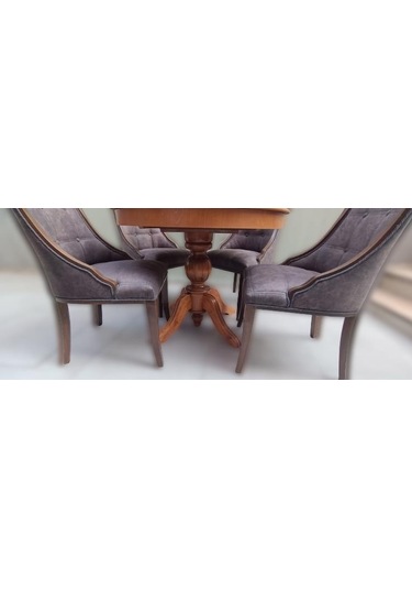 Masa Baba Ihlamur Ayak Model Sandalye Zus Asil Ahşap Mdf Kapitoneli El Yapımı