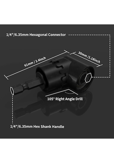 Youtek Alüminyum Anahtar Zinciri Uzatma Çubuğu Seti: 6 Renkli + Siyah Dağcı Kanca Ve 105 Derece 1/4" Boru Açı Adaptörü