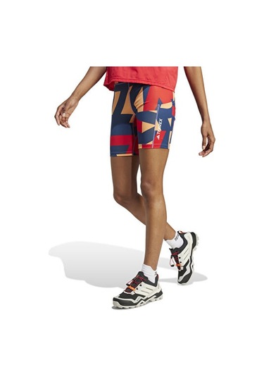 Adidas Wmt 8ın T Aop Kadın Koşu Taytı Je9417 Turuncu Turuncu