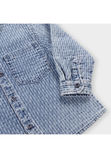 Panço Erkek Çocuk Düğmeli Denim Gömlek Mavi 2411Bb06002-4042 001