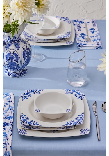 Karaca  Square Bone Miranda 24 Parça 6 Kişilik Yemek Takımı