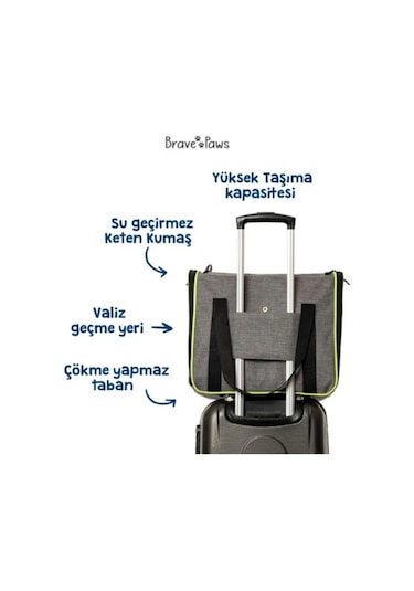 Brave Paws Sp Kedi Köpek Taşıma Çantası Kare Model Yırtılmaz Plastik Fileli Siyah