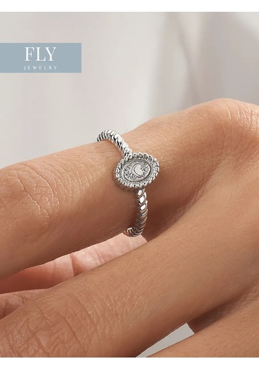 Fly Jewelry 925 Ayar Gümüş Yüzük 256690444 Gri