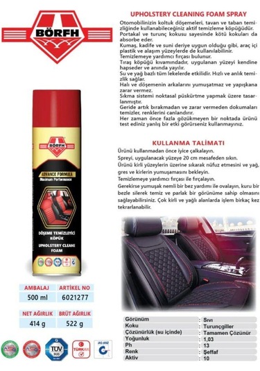 Börfh Döşeme Temizleyici Köpük Sprey 500ml