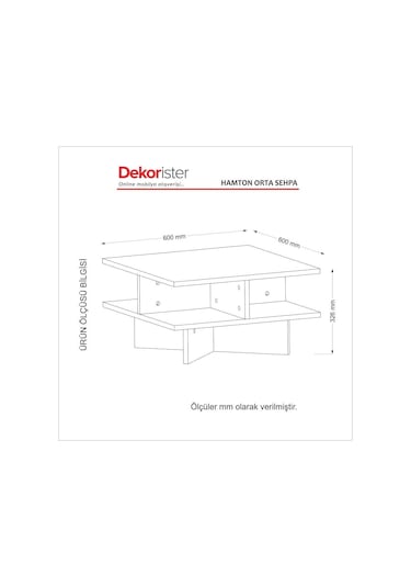 Dekorister Hamton Orta Sehpa Ceviz-Beyaz