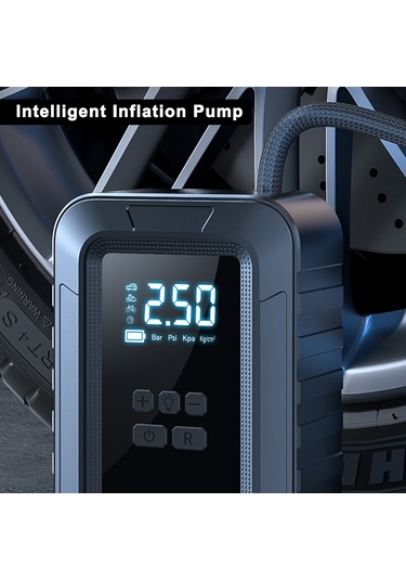 Reedark Sıcaklık Kontrollü Akıllı Arabalara Uygun Kablosuz Hava Pompası - 4000mah Pil, Otomatik Durma, Led Işık Ve Akıllı Basınç Ölçümü Siyah