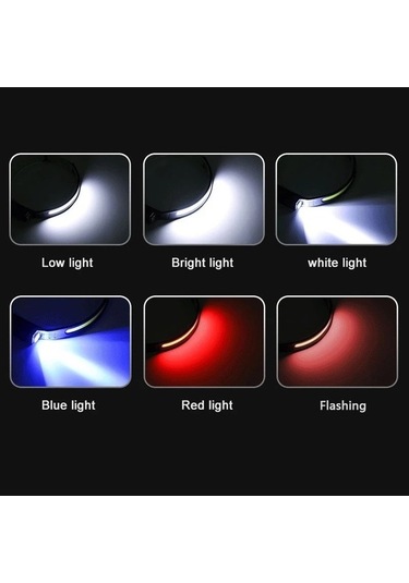 Ebitda Floresan Kemer Sensörlü Far, Beyaz + Mavi Işık, Koşu & Bisiklet, Ipx4 Su Geçirmez, 10w Lamba, 3-8 Saat Kullanım Çok Renkli