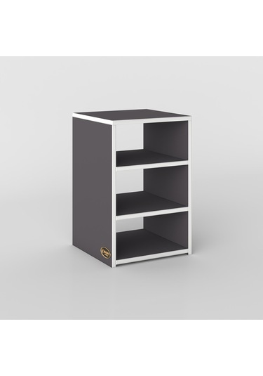 Kenzlife Komodin Panpan Gri 60 39 39 Komidin Kitaplık Ayakkabılık Beyaz