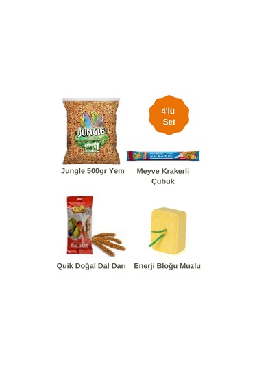 Purecanpati Jungle Muhabbet Kuş Ihtiyaç Set Jungle Muhabbet Yem+q
