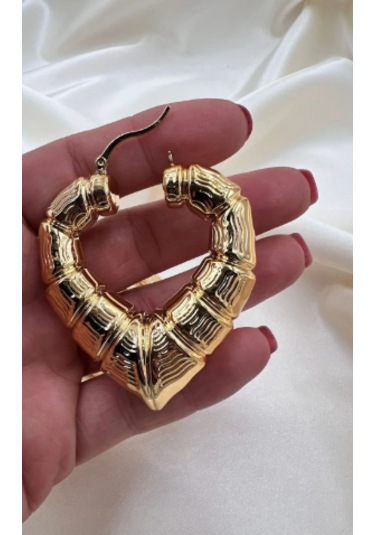 Bb Xuping Vip Büyük Boy Kalp Küpe Altın