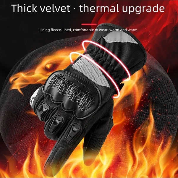 Fortunelane Kışlık Motosiklet Eldiveni: Su Geçirmez, Rüzgarı Yalıtcı, Uzun Boy, Dokunmatik Ekran Uyumlu, Siyah L