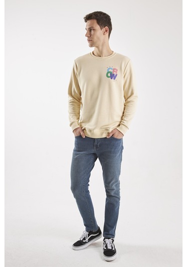 The Colour Ekru O-yaka Sweatshırt Ekru